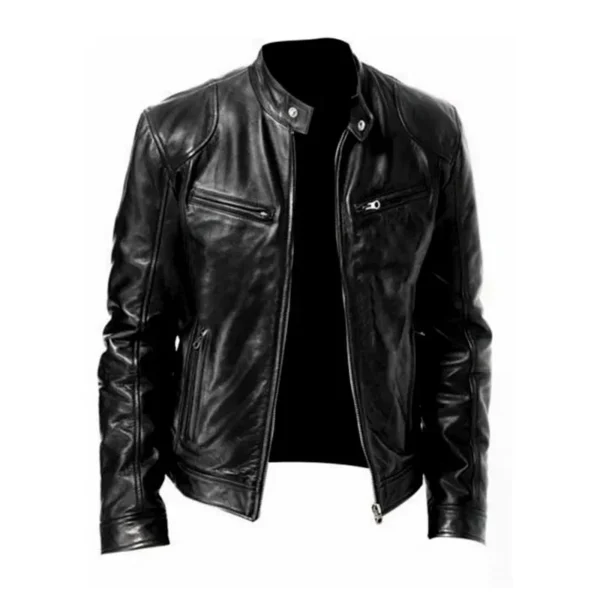 Customized 2024 New UZZDSS Leather Jacket Men Men's Leather Jackets - Image 3