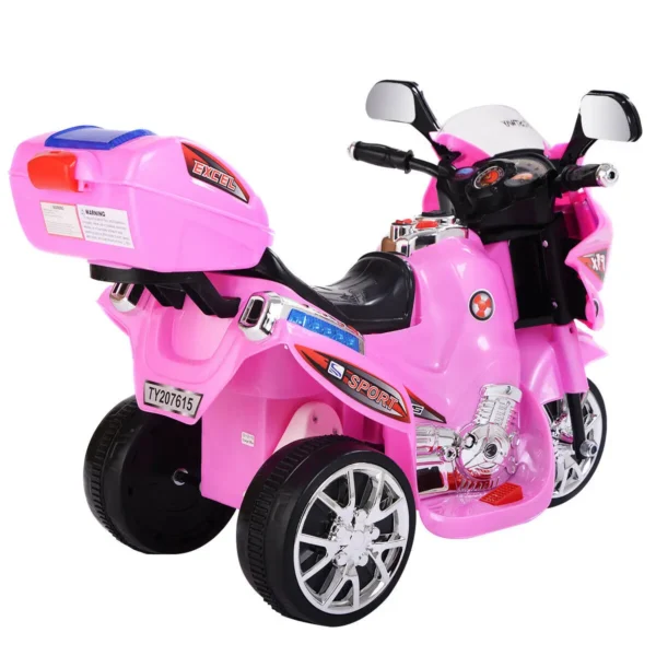 1.86 MPH 3 Wheel Black Ride On Motorcycle Battery Powered Bicycle Kids Toy GiftTY327423 - Image 4