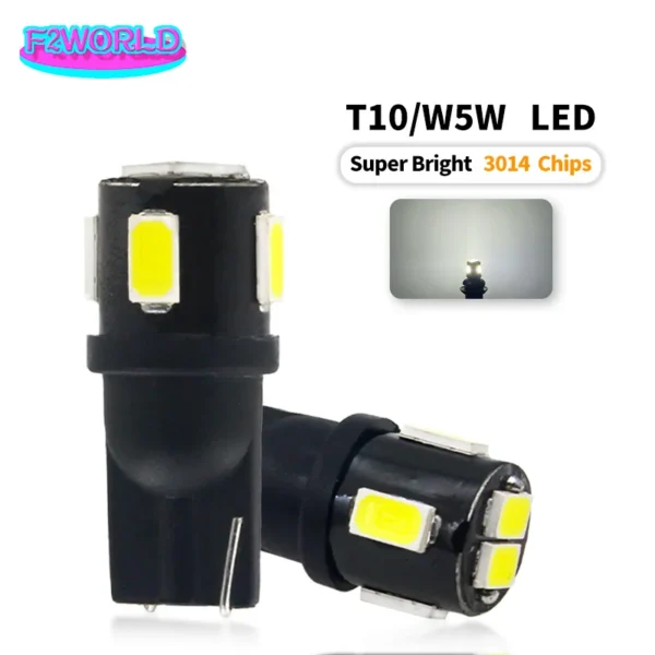 10PCS T10 W5W LED Car Door Bulb 3014 6SMD Clearance License Parking Boot Reading Interior Light 6000K 12V Auto Accessories