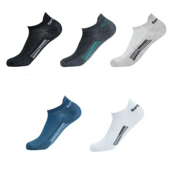 5 Pairs/Lot High Quality Men Ankle Socks Breathable Cotton Sports Mesh Casual Athletic Thin Cut Short Sokken Plus Size - Image 5