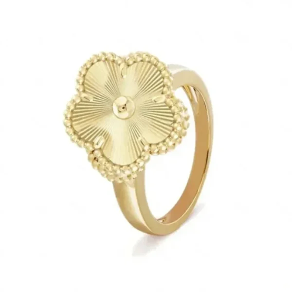 K Gold 4 Leaf Clover for Women Couples Wedding Rings International Brands Replica 925 Silver Pure High Quality Luxury Jewelry