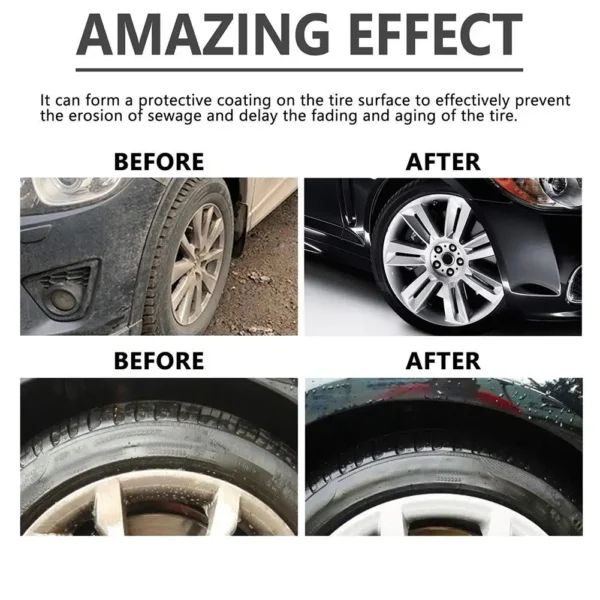 100g Wheel Tire Cleaner Glazing Wheel Wax Car Tire Retreading Waterproof Solid Shine Cleaning Coating Cream Tire Effect N0z9 - Image 5