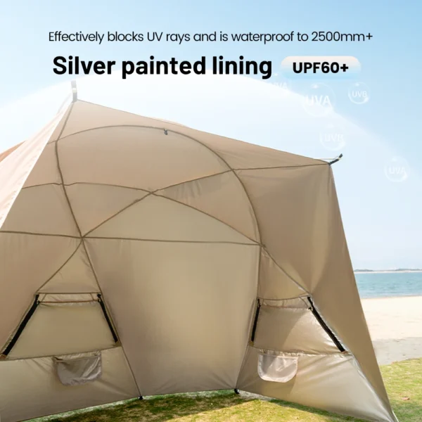 Sonuto Outdoor 4-7 People Camping Park Beach Tent Vinyl Sunscreen Folding Portable Canopy Rainproof And Sunscreen Shelter - Image 5