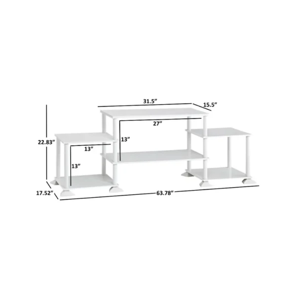 No Tools Assembly TV Stand for TVs up to 40", tv stand living room furniture, tv cabinet,17.52 x 63.78 x 22.83 Inches - Image 4