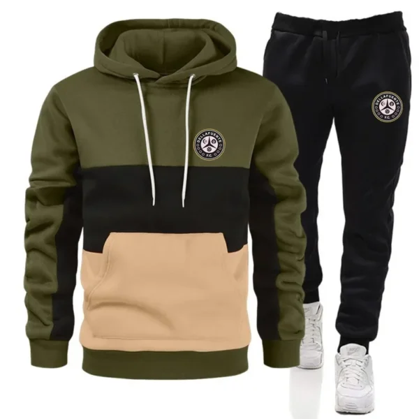 Men's hooded sweatshirt and lace-up pants, tracksuit, athletic hooded sweatshirt, Spring and Autumn 2024, 2 pieces