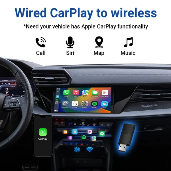 Ottomotion MINI Wireless Apple CarPlay Adapter USB Stick Car Accessories for Hyundai VW Mazda Toyota Kia Ford Chery for iPhone - Image 3