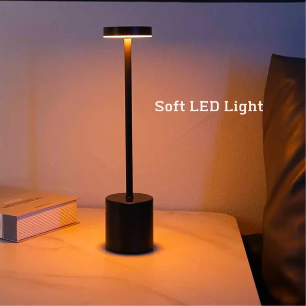 Simple LED Rechargeable Touch Metal Table Lamp Three Colors Bedside Creative Ambient Light Bar Outdoor Decoration Night Light - Image 5