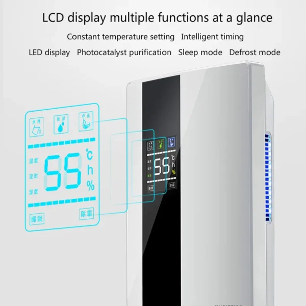 Dehumidifier Moisture Absorber Household Mute Bedroom Basement Remote Control Timing External Water Pipe - Image 2