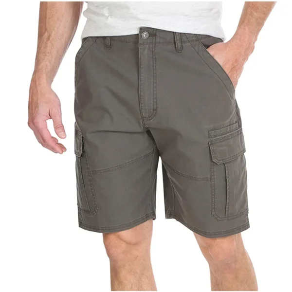 2024 new solid color Men's shorts Fashion Men's Pocket Zipper Resilience Leisure Time Tooling Shorts Pants