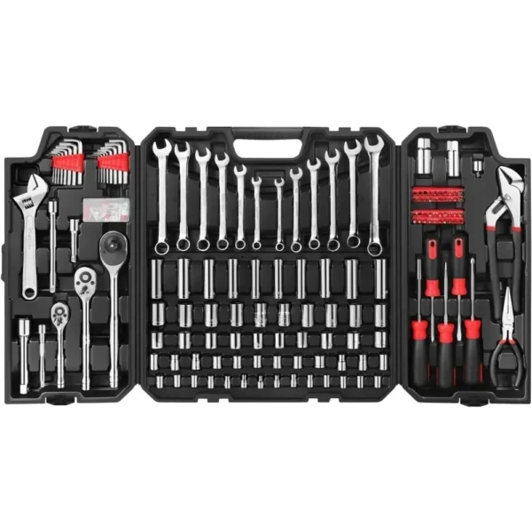 248 Pieces Mechanics Tool Set, General Purpose Mixed Sockets and Wrenches, Hand Tool Set Auto Repair Tool Kit