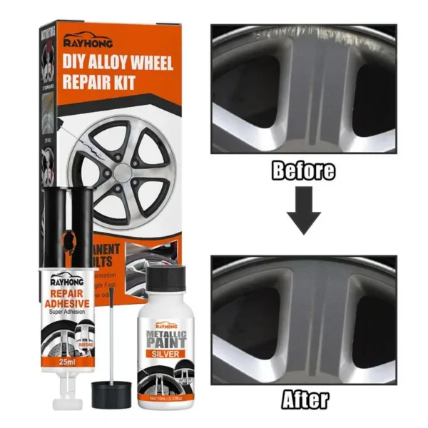 Alloy Wheel Repair Kit Anti-Rust Car Wheel Rim Scratch Repair Kit Waterproof Alloy Rim Scratches Remover Car Rim Repair Kit - Image 4