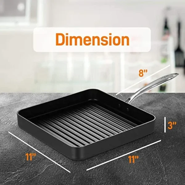 Nonstick Stove Top Grill Pan Hard Anodized Nonstick Grill & Griddle Pan Cookware Bbq Accessories Tools Free Shipping Barbecue - Image 5