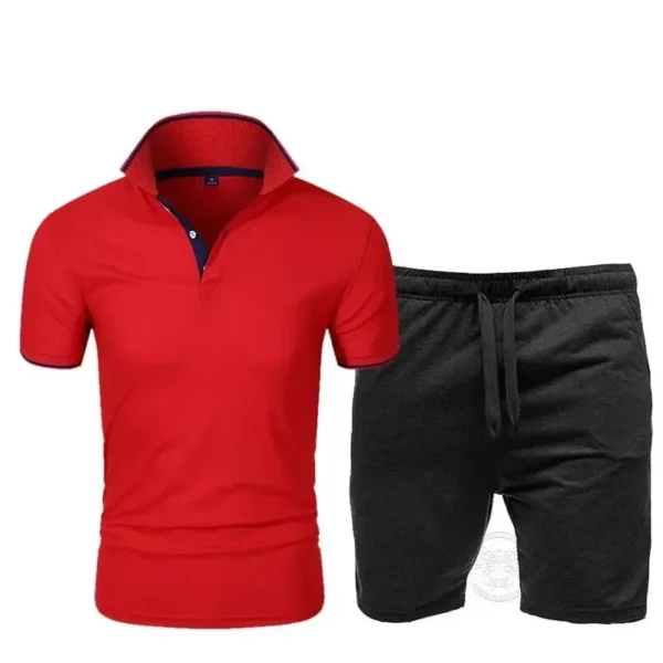 Summer Breathable Casual Sports Suit Polo Shirt Shorts 2-piece Set Men's Lapel Short-sleeved 5-point Pants Sportswear S-3XL - Image 6