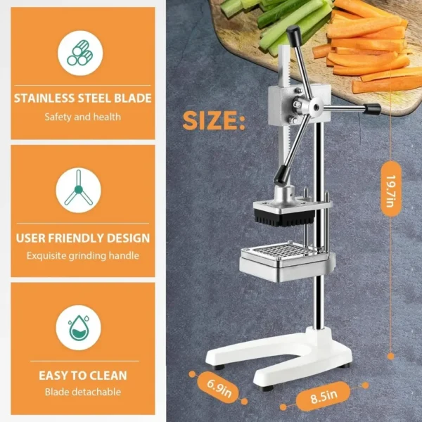 Kitchen Gadgets Commercial French Fry Cutter Manual Potato Slicer Stainless Steel Fruit Vegetable Chopper Fries Food Processors - Image 3