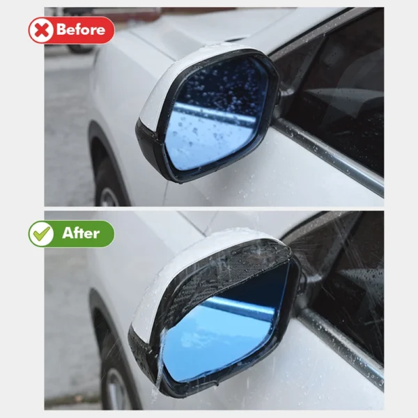 2PCS Car Rearview Mirror Rain Eyebrow Carbon Fiber Sun Visor Shade Cover Protector Clear Vision for Rain Car Mirror Accessories - Image 5