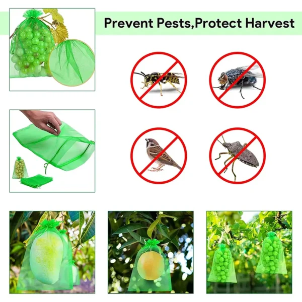 50pcs Fruit Protection Bags Anti-Bird Garden Netting Bags Strawberry Grapes Mesh Bag Plante Vegetable Netting Cover Garden Tool - Image 2