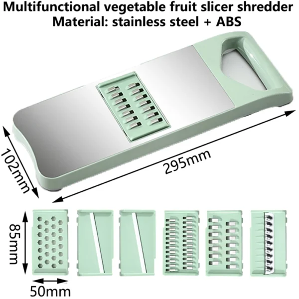 Kitchen 6 In 1 Stainless Steel Multifunctional Safe Manual Vegetable Slicer Cutter Potato Shredders Garlic Carrot Grater Chopper - Image 6