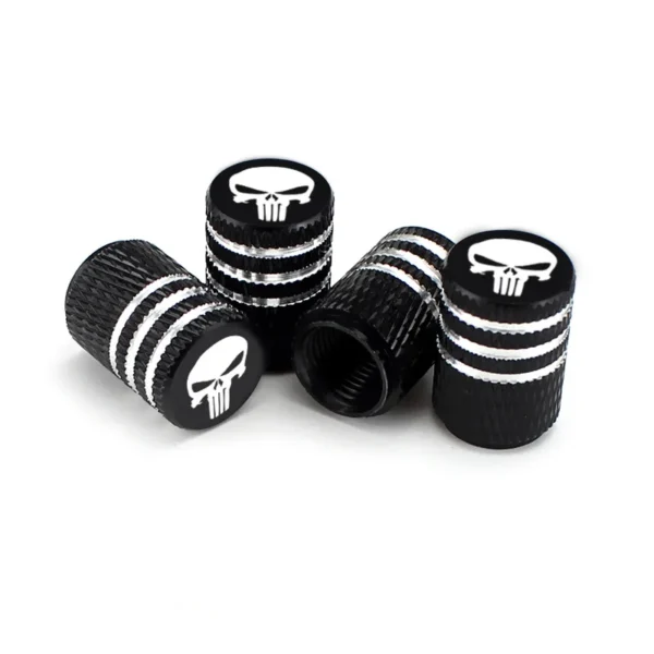 Skull head logo Car Tire Valve Caps,Aluminum Alloy Car Wheel Tire Valve Caps,Suitable For air in the United States and Europe - Image 2