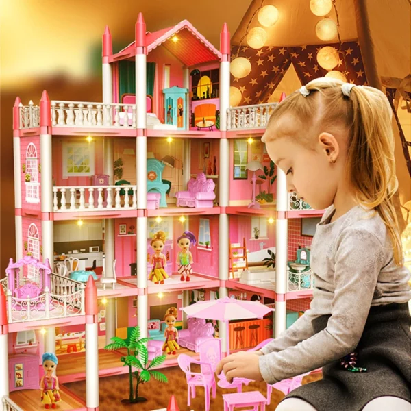 3D DIY Fantasy Princess Castle Villa Assembly Doll House Set Toys ,girls' Family Toys And 3D Cross-border Blockbuster Children's - Image 3