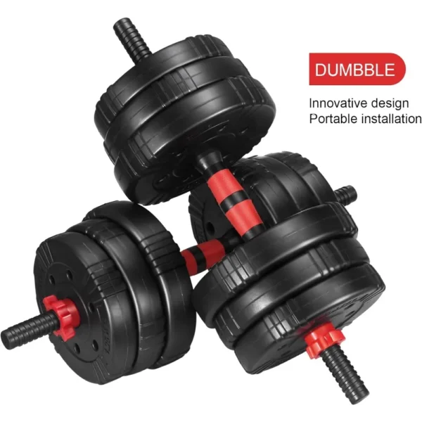 Adjustable Dumbbell Set, 22/44/66/88lbs Free Weights Dumbbells for Home Gym, 4 in 1 , Barbell , Dumbbell Set, - Image 2