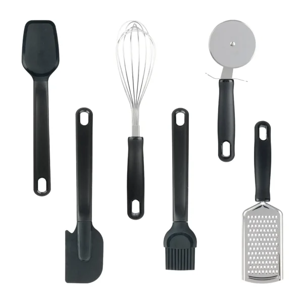 Mainstays 36pc Kitchen Gadget Set with Cooking Utensils, Measuring Cups, Clips, and Drawer Organizer, Black/Clear - Image 7