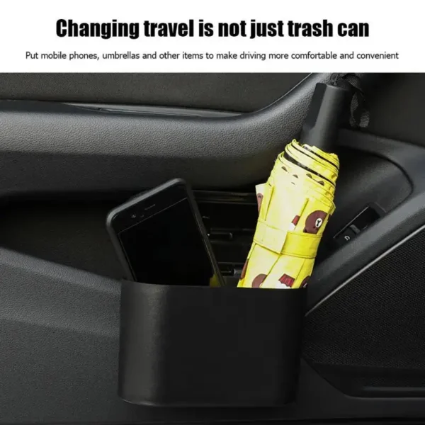 1L Car Interior Storage Case Trash Bin Push Can Mini Tray Dustbin Garbage Box Door Seat Clip Stand Holder Automotive Accessories - Image 3