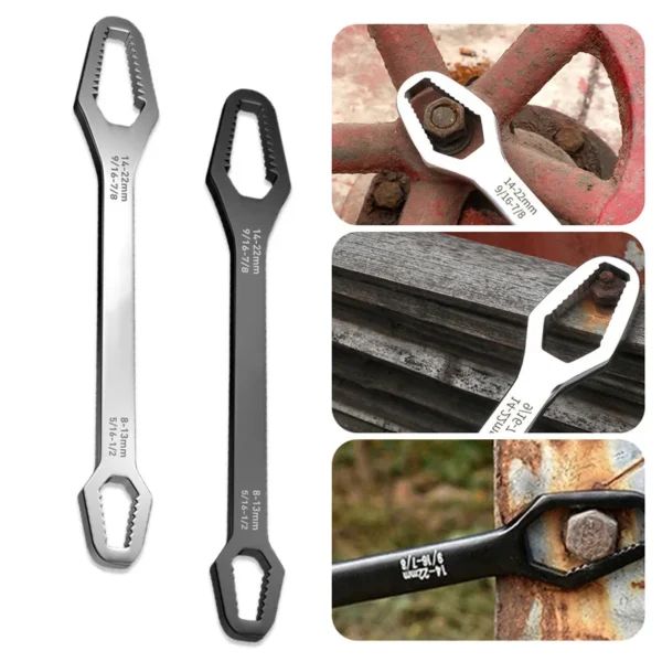 3-17mm 8-22mm Universal Multifunctional Torx Wrench Self-tightening Adjustable Wrench Board Double-head Torx Spanner Hand Tools - Image 4