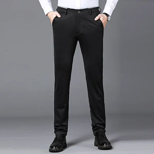 Male Pants Stretch Solid Black Smart Casual Men's Trousers Office Quick Dry Suit Pants New Spring Autumn Korean Straight Pants - Image 3