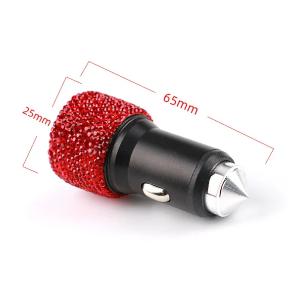 5V 2.1A Dual USB Port Car Charger Fast Adapter Universal Diamond Inlay Cigarette Lighter Connection Car Accessories Interior 1Pc - Image 6