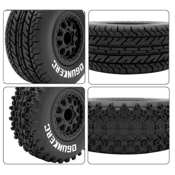 4PCS RC Tires for 1/10 Short Course Truck Tires for Traxxas Slash 4x4 2WD HSP Tamiya HPI Kyosho Redcat AXIAL RC4WD Model Car