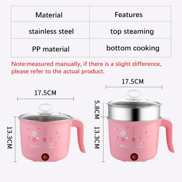 Multifunction Non-stick Pan Electric Cooking Pot Single/Double Layer Hot Pot Household 1-2 People Electric Rice Cooker Machine - Image 5