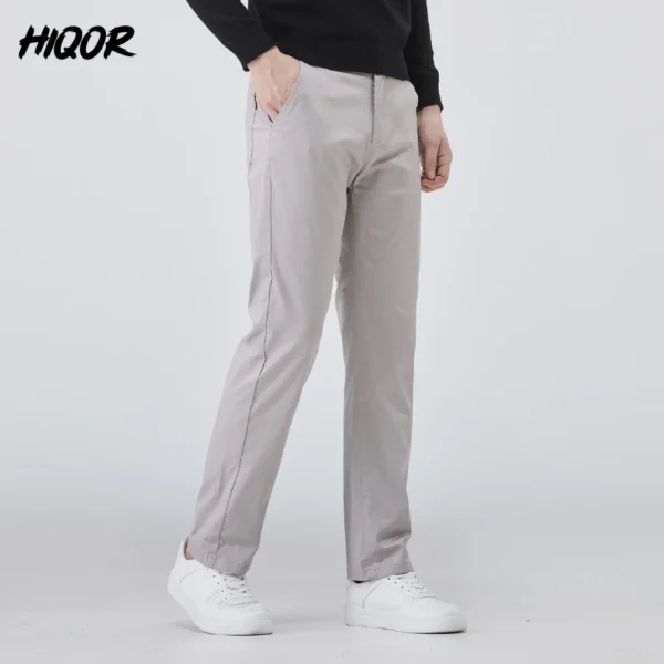 HIQOR Men's Clothing New In Elastic Straight Pants Business Casual Baggy Suit Pants Male Formal Trousers Solid Colors Size 38 40 - Image 4