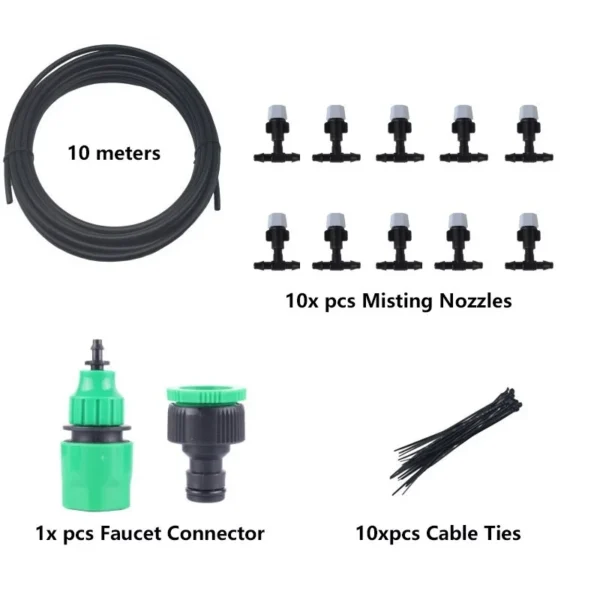 New Irrigation 10Meters 10 Sprinklers Nozzles Water Sprayer Misting Fog Cooling Nozzle System Garden Agricultural Sprayer System - Image 4