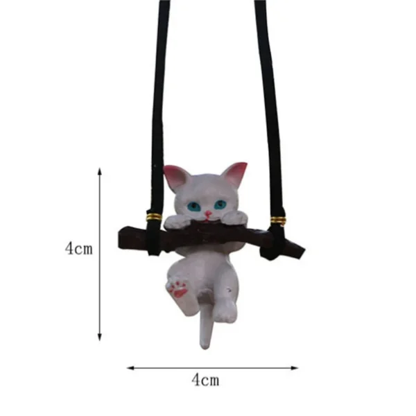 Car Pendant Creative Cute Branch Cat Rearview Mirror Pendant Car Decor Ornaments For Women Girls Car Interior Accessories Gifts - Image 5