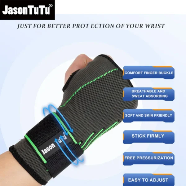 JASONTUTU 1PC Gym Fitness Gloves Wrist Support Sports Wristband Therapy Protector Fingerless Safety Body Building Entertainment - Image 5