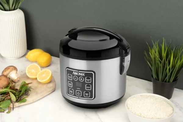 Aroma 8-Cup (Cooked) Rice & Grain Cooker, Steamer, New Bonded Granited Coating - Image 5