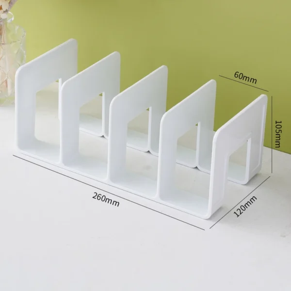 4 Grid Bookends Stand Bookshelf Desktop Decor Storage Rack Bookend Book Holder School Stationery Office Desktop File Organizer - Image 6