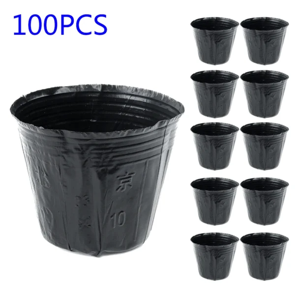 100PCS Soft Plastic-Seedling Planters Bowl Nursery Breathable Pots Grow Bag Basket For Flower Vegetable Garden Tools Accessories - Image 5