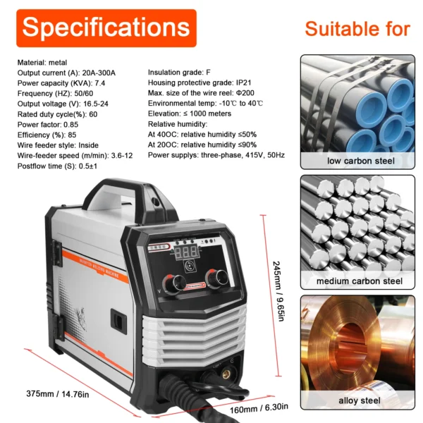 4in1 MIG MMA MAG TIG-160C Welding Machine Inverter Welders IGBT DC Inverter Welder Contact Welding Non-Gas ARC Welder - Image 3