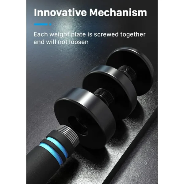 Steel Dumbbells Adjustable Black Coated Weight Set with Foam Handles for Home Gym Workout - Strength Trainging for Men - Image 4