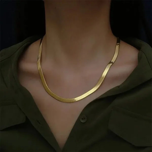 New in Gold 18 k 18/20/22/24 Inch 4MM Blade Men ​Women's Chain Necklace Luxury Designer Jewelry Free Shipping GaaBou Jewellery