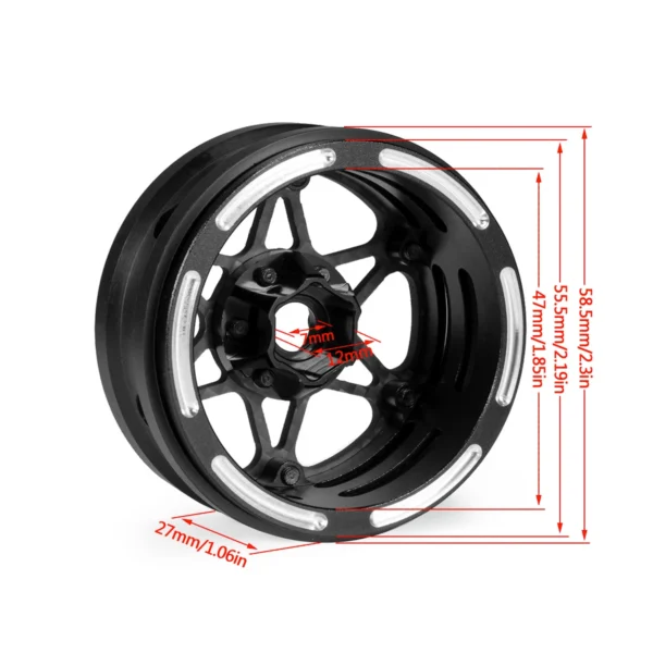 4Pcs 1.9 Inch Carbon Fiber Wheels Rim for 1/10 RC Car Crawler Capra SCX10 RR10 TF2 Element Enduro Gmade R1 Cheater Rigs 1.9S DIY - Image 3