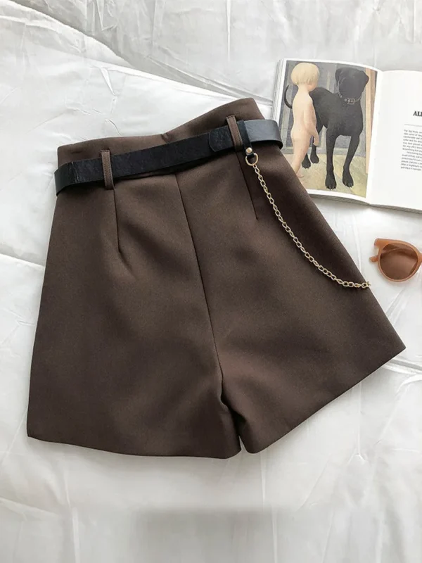 Summer Suit Shorts Female External Wear New Korean Version of High-Waisted Wide-Legged Trousers Hundred Casual Trousers - Image 5