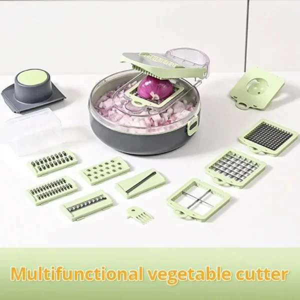 Multifunctional Food Cutter Adjustable Vegetable Cutter Kitchenware Set Multiblade Container - Image 6