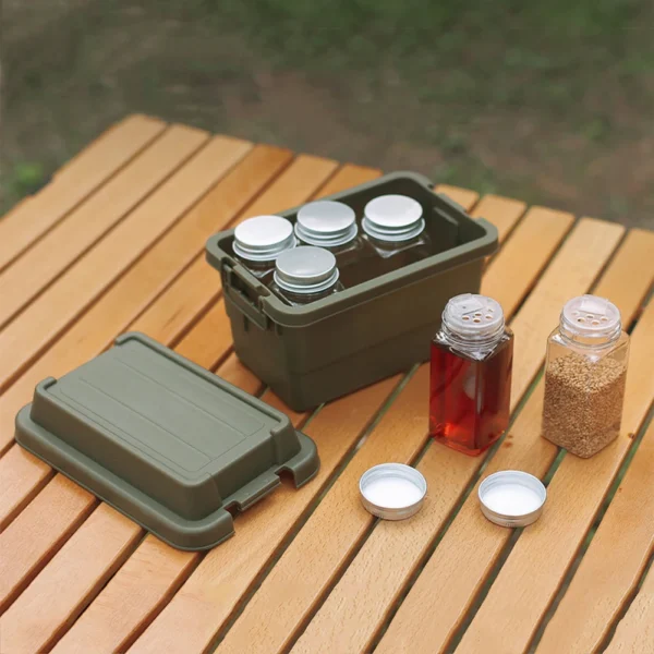 Seasoning Bottle Set Storage Bag Portable Camping Seasoning Dispenser Set Stackable Travel BBQ Camping Supplies - Image 3