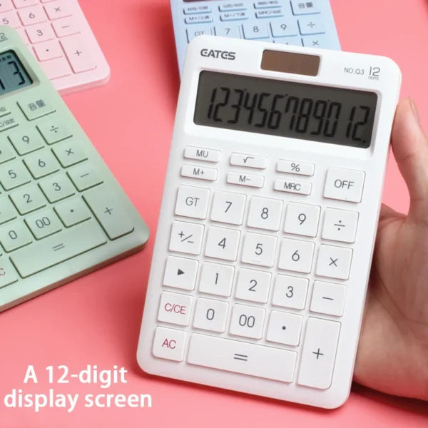 Solar Voice Model 12-bit Calculator Business Students Financial Accounting Special Large Key Multi-function Portable - Image 4