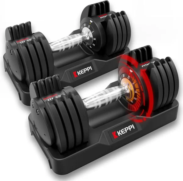 Adjustable Dumbbells Set-25lb Dumbbells with Anti-Slip Metal Handle for Exercise & Fitness Fast Adjust Weight for Full Bod