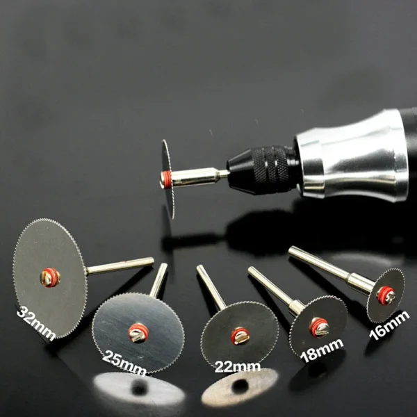 6PCS/Set Mini Circular Saw Blade Metal Discs Rotary Electric Grinding Cut Hand Tools Cutoff Mandrel Set Cutting Wood Power Drill