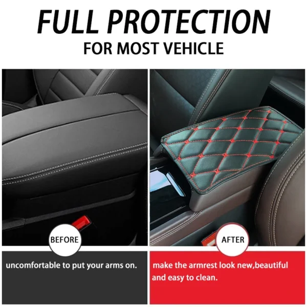 Universal Car Leather Armrest Mat Auto Armrests Storage Box Mats Dust-proof Cushion Cover Armrest Protector Waterproof Interior - Image 3