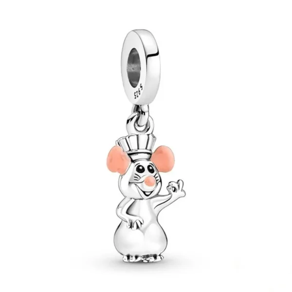 New 925 Silver Mouse Cartoon Apple Clip Princess Pendants Charms Beads Fit Original Pandora Bracelet DIY Jewelry For Women 2023 - Image 10